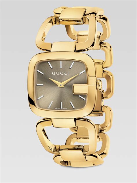 gucci gold watch women's|Gucci gold bracelet watch women's.